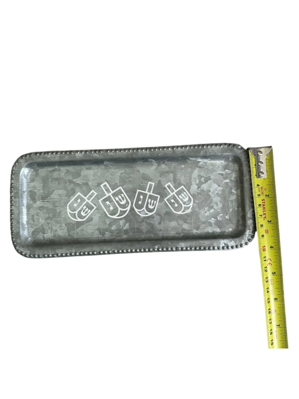 Galvanized Metal Hanukkah Menorah Drip Tray